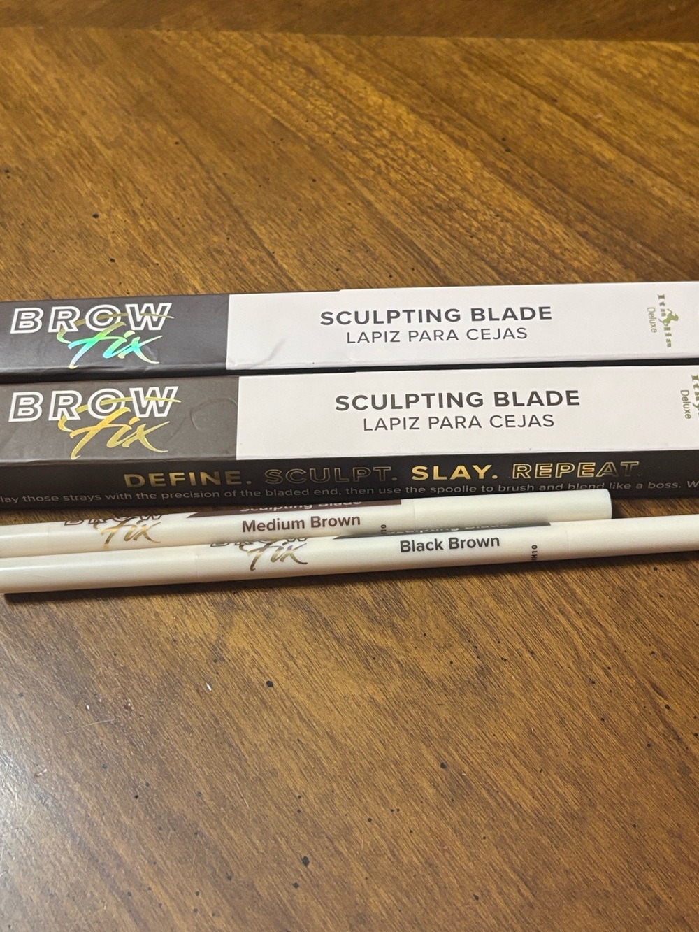 Brow Fix Sculpting Blade Eyebrow Pencil - Black Brown & Medium Brown.